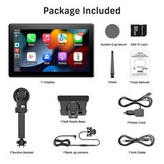 9 In Carplay Screen Wireless 4K Front Dash Cam 1080P Rear Backup Camera GPS Call