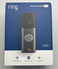 New Sealed Ring Wired Doorbell Pro (3rd Gen) Retinal 4K Ultra-Clear Video 10x Z