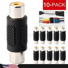 10-Pack AV RCA Audio Video Female to Female Jack Coupler Adapter Connector NEW