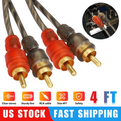 1/4PACK RCA Audio Cable Twisted Pair with Noise Reduction Interconnect Amp Wire