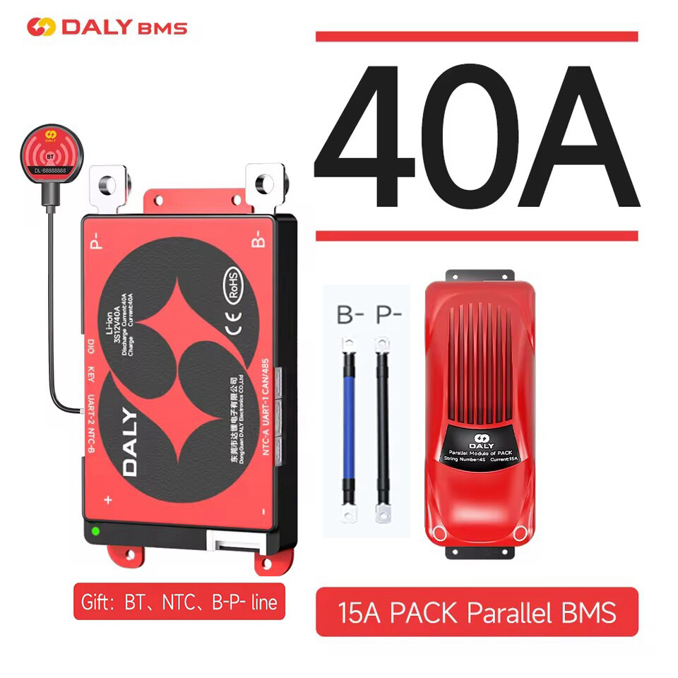 Daly BMS 15A Parallel 4S 8S 12S 16S 12V 24V 48V 40-500A for Li-ion LiFePo4 AUS