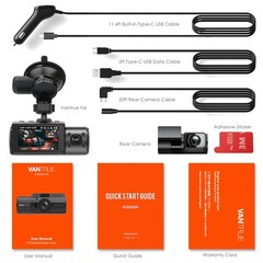 Vantrue N4 3 Channel 4K Dash Cam, 24 Hours Parking Mode, Support 512GB Max, USA