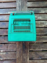 Vintage Russian Portable Television TV ELEKTRONIKA 409 D in green color