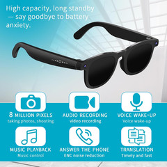 AI Smart Glasses with Camera, 800W HD Anti-Shake Video Glasses, 1080P Video Reco