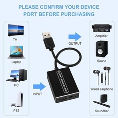 USB 2.0 to Optical SPDIF Toslink Extractor Converter & 3.5mm Jack Audio Adapter