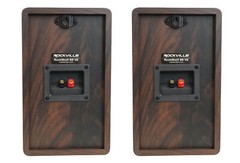 Pair Rockville RockShelf 68D 400w Dark Wood 6.5″ Home Theater Bookshelf Speakers
