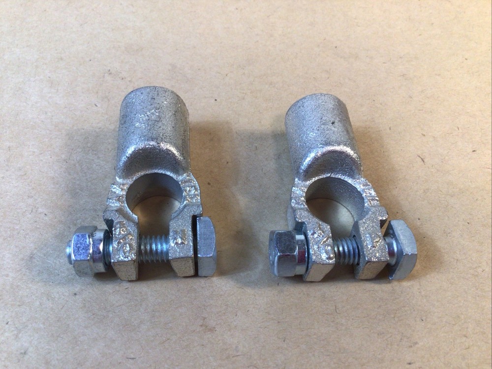 Positive & Negative 4/0 AWG Straight Barrel Top Post Battery Terminal Cable Ends