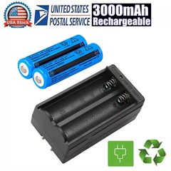 2x 3.7V 3000mAh Multipurpose Li-ion Batteries Rechargeable Battery+Dual Charger