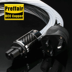 Preffair High Fidelity OCC Copper Conductor Silver Plating Power Cable DIY Plug