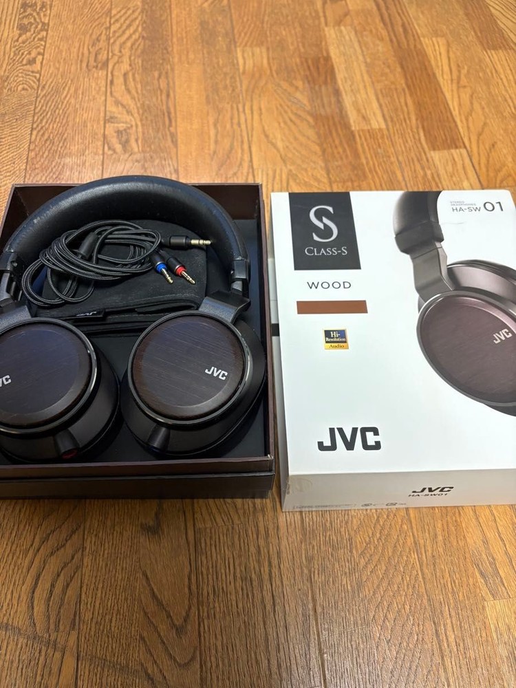 JVC HA-SW01 STEREO HEADPHONES CLASS-S WOOD HI-Res AUDIO 40mm Wood Dome Unit