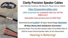 Clarity Precision Audiophile Bi-Wire Speaker Cables – 8ft. Handmade