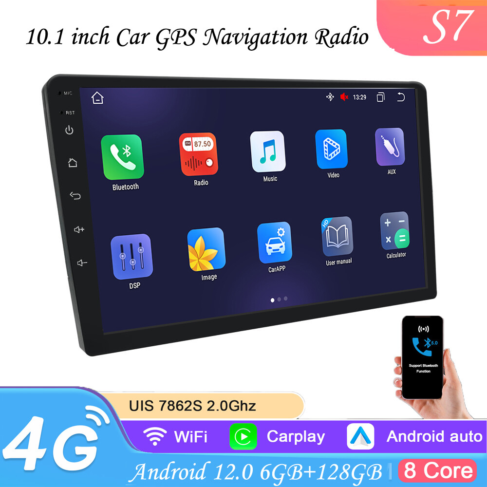 6GB+128GB QLED 10.1″ 2DIN Car Stereo Radio Carplay Android 8-core GPS WIFI SALE