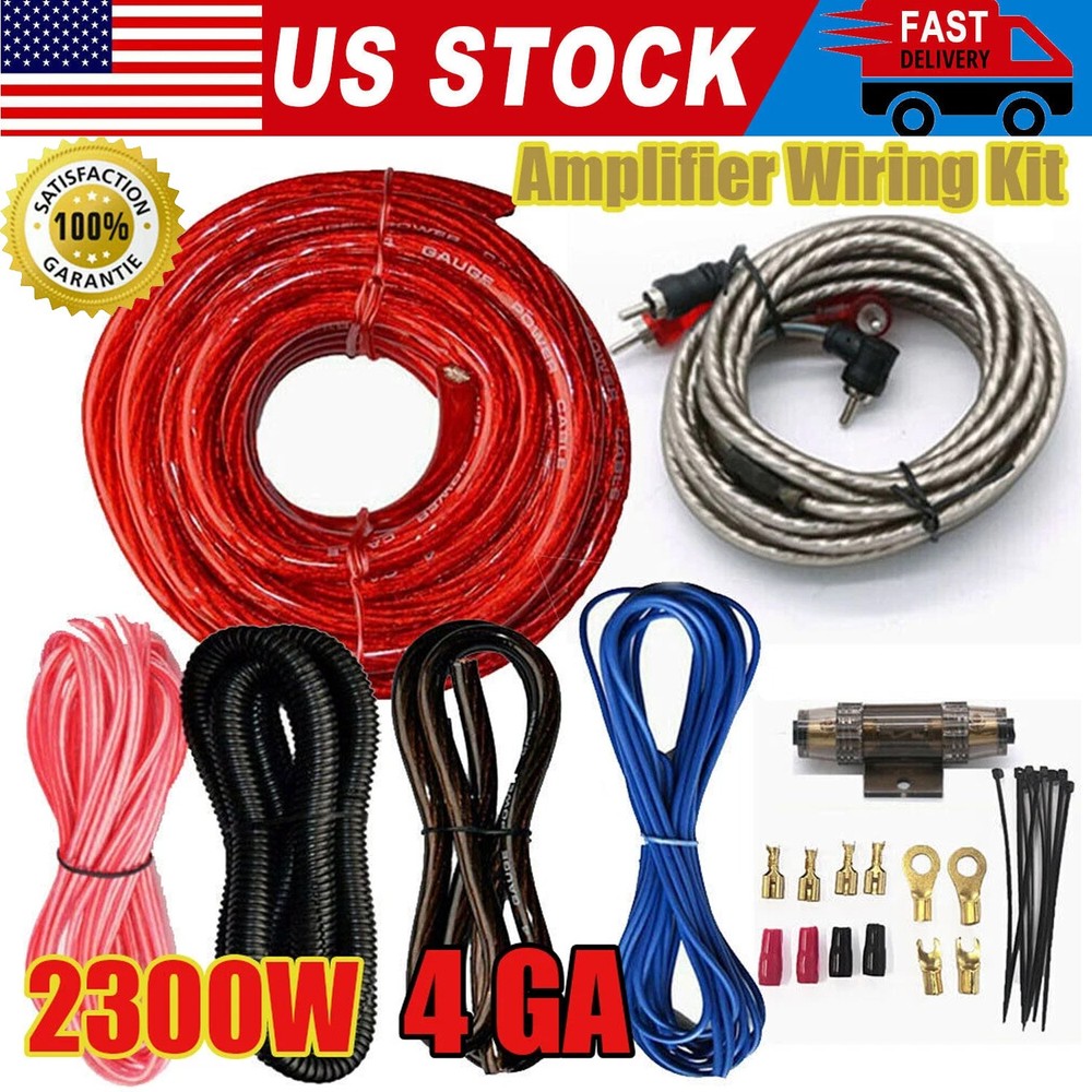 4 Gauge 2300W Car Audio Amp Install Kit RCA Wire Subwoofer Wiring CCA
