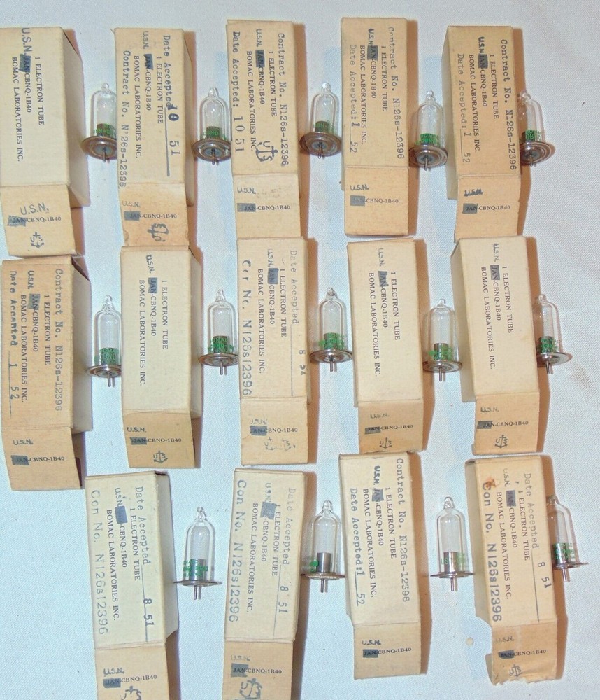 **LOT OF 13** 1B40 JAN CBNQ Bomac Sylvania spark gap Trigger tubes 164D NOS USA