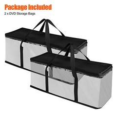 2pcs DVD Storage Bags, Water Resistant CD Holder, Clear PVC Media Organizer Case