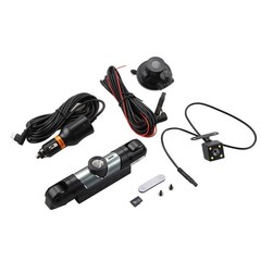 360 Degree 4 Lens 1080P Car Dash Cam Front Rear Inside Side DVR 64GB Memory Card