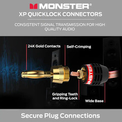 Monster Quick Lock Flex Tip Modular Speaker Cable Termination z2 bi-wire biwire