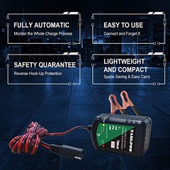 12V 0.75A Smart Battery Charger,Automatic Battery Charger&Battery dark green