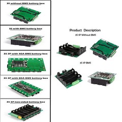 12.6V 3S 18650 Power Wall Battery Pack Case Box 40A/80A BMS Protection Board DIY