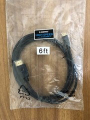 6FT MICRO HDMI to STANDARD HDMI High Speed with Ethernet Cable
