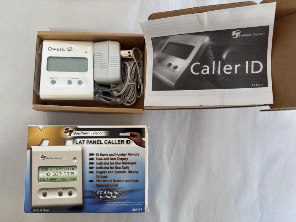 Type 1 Caller ID Model #SID01-Q402 White Flat Panel -works w/Qwest + most others