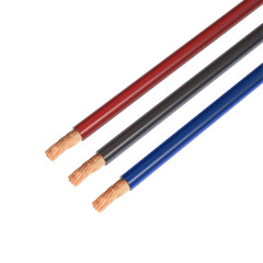 25FT Speaker/Power/Auto Cable 8AWG Stranded CCA, Translucent Red/Black/Blue Lot