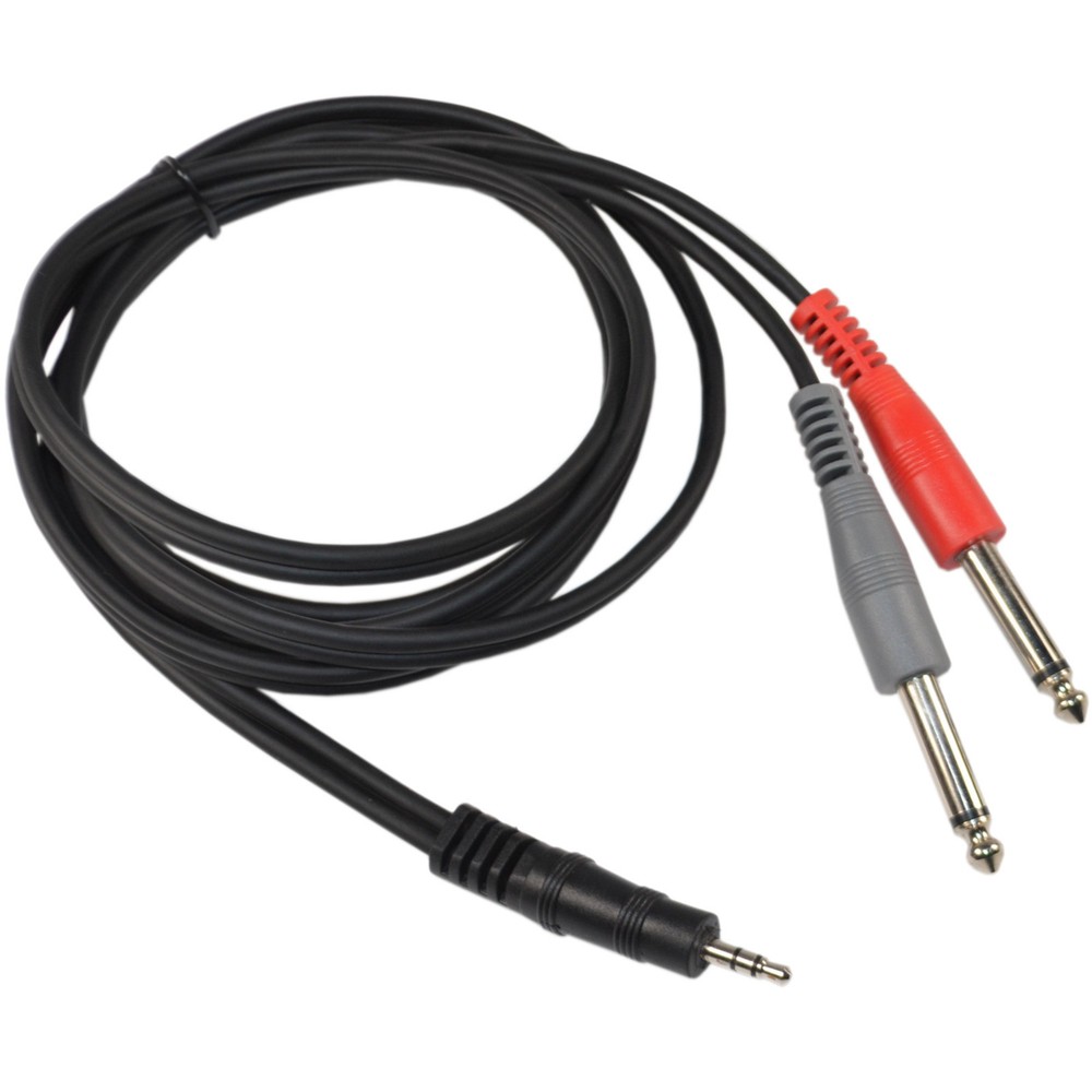 6 Feet Balanced 3.5mm 1/8 Inch TRS / Dual Unbalanced 6.5mm 1/4 TS Y Audio Cable