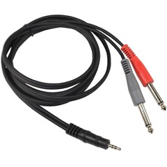 6 Feet Balanced 3.5mm 1/8 Inch TRS / Dual Unbalanced 6.5mm 1/4 TS Y Audio Cable