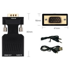 LOT VGA to HDMI Adapter with Audio PC to TV Monitor Projector Converter 1080P