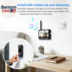 Wireless Doorbell Camera Video Monitor with Display 4.5″ Screen Indoor Visual Ba