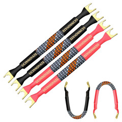 4 Pack 6 Inch Hifi OFC Speaker Jumper Cables, Speaker Cable Bridge Bi-Wire Speak