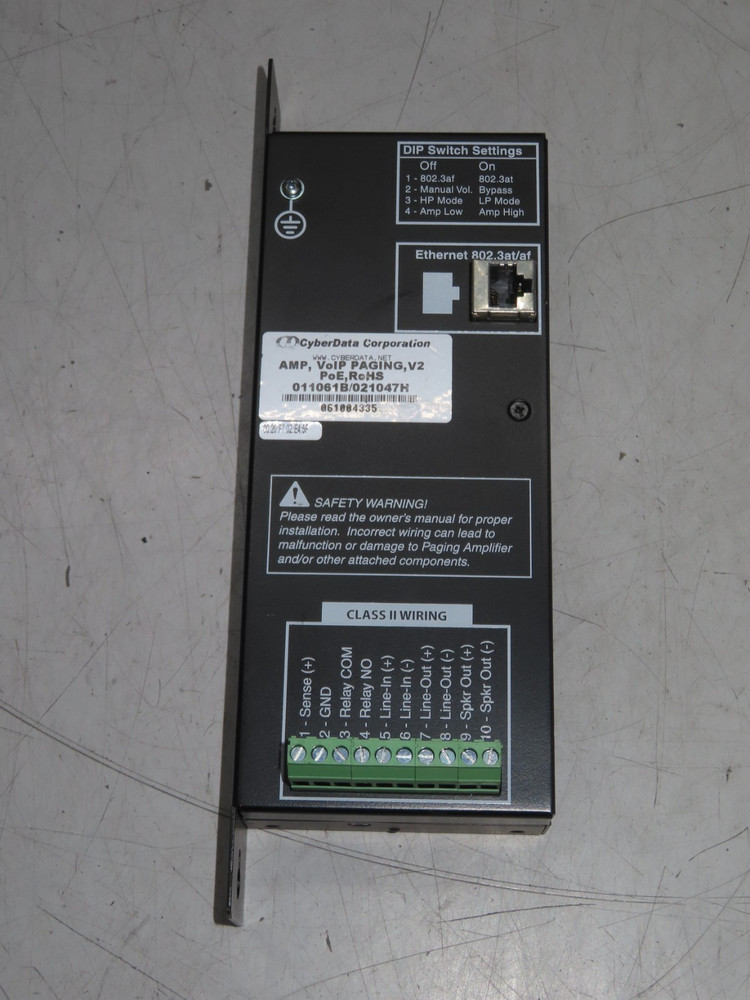 CYBERDATA AMP VOIP PAGING V2 25W PAGING AMPLIFIER POE ROHS SIGNAL 011061