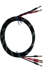 Canare 4S11 HI-FI Bi-Wire Speaker Cable Single Flex Braided 2 to 4 Banana, 6 Ft.