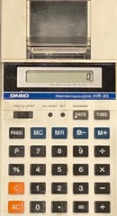 70s VINTAGE CASIO HR-20 PRINTING CALCULATOR WITH CALENDAR MADE IN JAPAN RARE