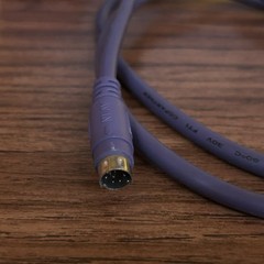 ATI 8-Pin Mini Din TO 4 PIN S-Video 3 RCA Component Adapter Purple Cable