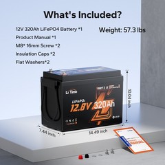 LiTime 12V 320Ah Mini Dual-Mode Self Heating Smart Lithium Battery for RV Camper