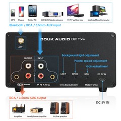 HIFI Bluetooth 5-Band EQ Equalizer Stereo Audio Preamp Speaker Receiver VU Meter