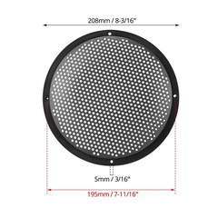 QWORK 4-Pack 8” Black Plastic Audio Speaker Cover, Durable Subwoofer