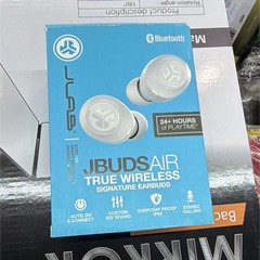 JLab JBuds Air True Wireless Bluetooth Earbuds, Custom EQ, Everyday Proof, White