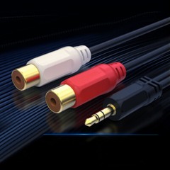 5pcs 1FT Aux Audio 3.5mm 1/8″ Male Plug to 2 RCA Phono Female Stereo Cable
