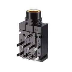 uxcell PCB Mount 6.35mm 9 Pin Socket Headphone Stereo Jack Audio Video Black