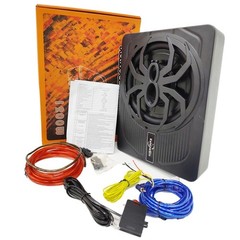 1200W Powered Car Truck Sub: Slim Under-Seat 10″ Subwoofer w/ Amp Kit Speaker