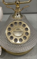 Vintage Columbia CR-34G Crystal Dial Telephone Push Button Gold Tone Desk Phone