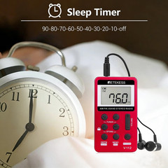 Retekess V112 Portable Pocket FM/AM Radio Mini Size Digital Rechargeable Walking