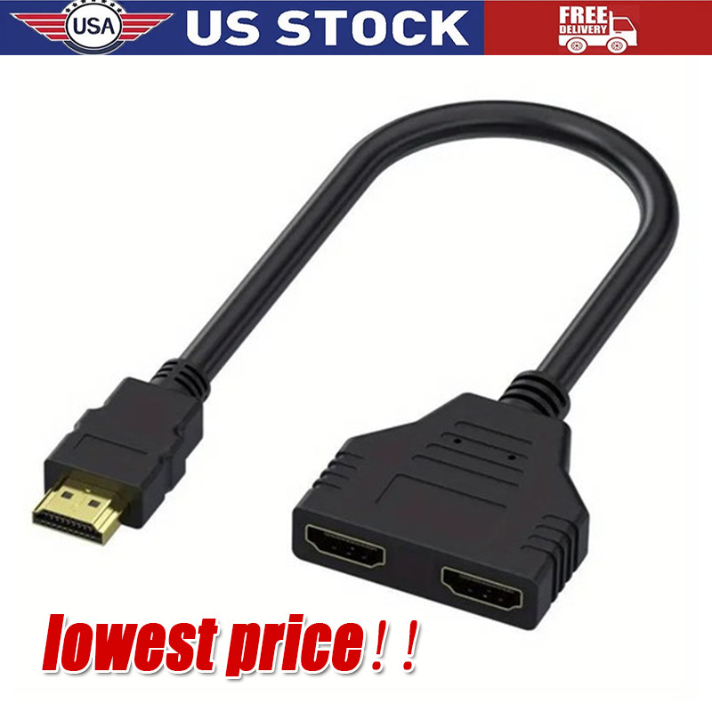 4K HDMI Cable Splitter Adapter 2.0 Converter 1 In 2 Out 1 Male to 2 Female lot