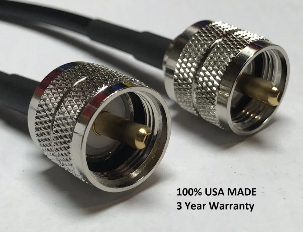 UHF Male PL-259 to UHF Male 6 feet RG-8X LOW LOSS USA Fast Shipping