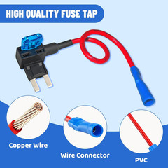 16 Pack 4 Types Fuse Tap,12V Car Add-A-Circuit Fuse Tap Holder | Standard Mini M