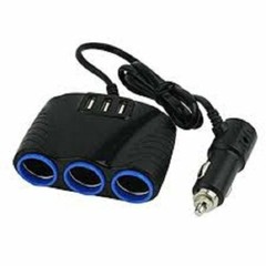 3 way Car Socket Lighter 3 USB Power charger adapter 12V 24V