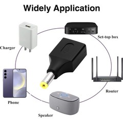 Danfetsoy USB 2.0 A Female to DC 5.5 x 2.5mm Male Power Adapter 5V 3A Fast Ch…