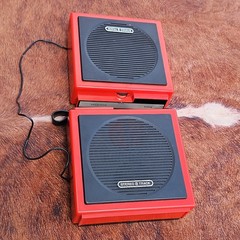 Sears Stereo 8 Track Player Solid State Red Made in Hong Kong Vintage Audio